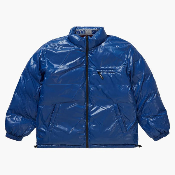 Supreme Shiny reversible puffy jacket orange