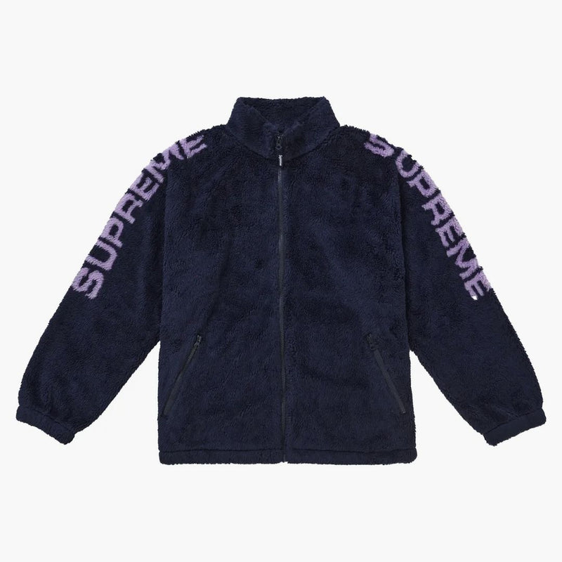 Supreme Shoulder Logo Fleece Jacket Navy