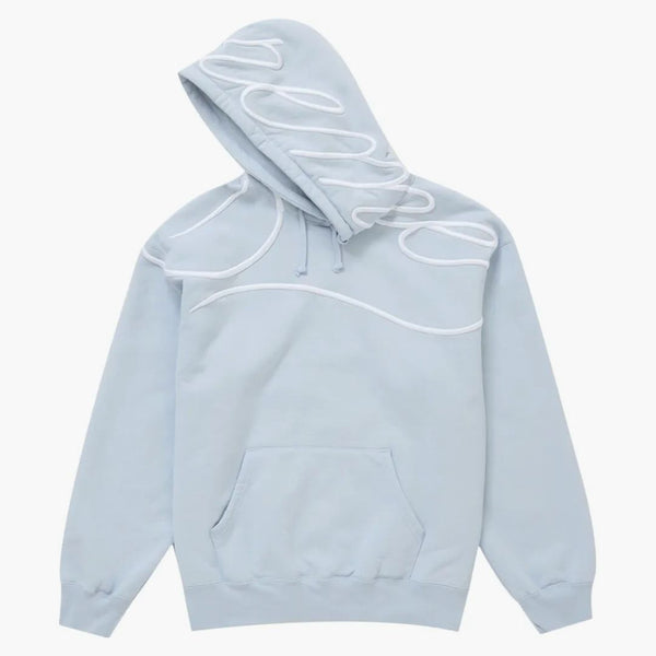 Supreme Shoulder Script Hooded Sweatshirt Dusty Blue