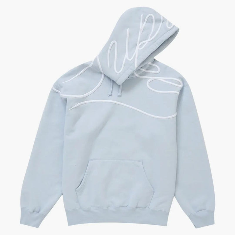 Supreme Shoulder Script Hooded Sweatshirt Dusty Blue