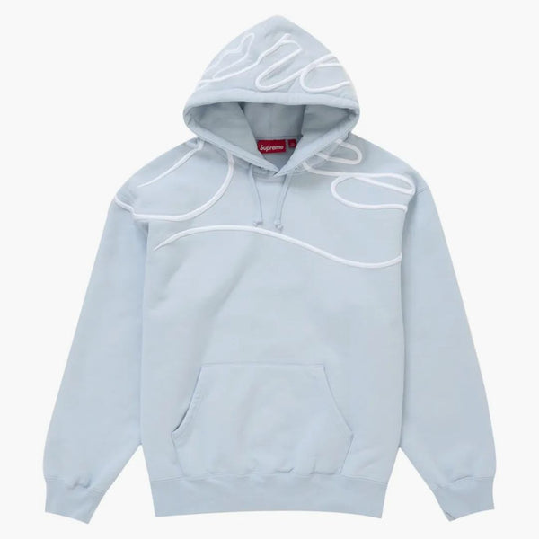 Supreme Shoulder Script Hooded Sweatshirt Dusty Blue