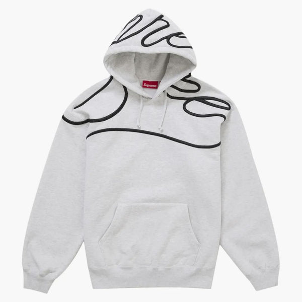 Supreme Shoulder Script Hooded Sweatshirt Heather Grey