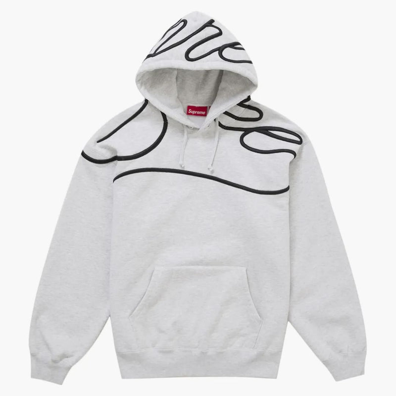 Supreme Shoulder Script Hooded Sweatshirt Heather Grey