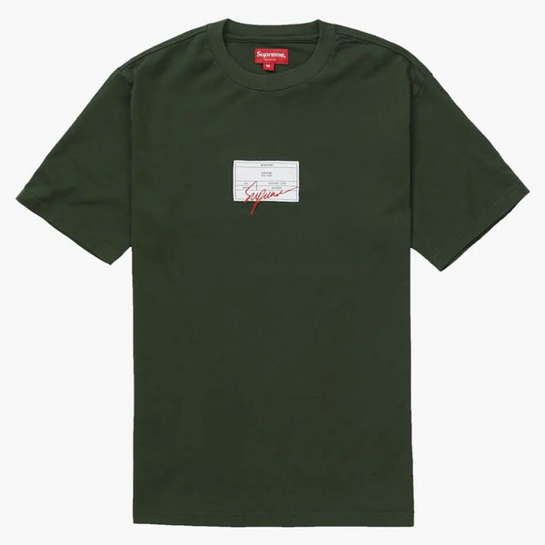 Supreme Signature Label S/S Top Olive