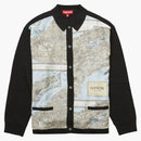 Supreme Silk Map Cardigan Black