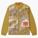 Supreme Silk Map Cardigan Mostaza