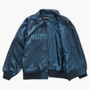 Supreme Silver Surfer Leather Varsity Jacket Blue