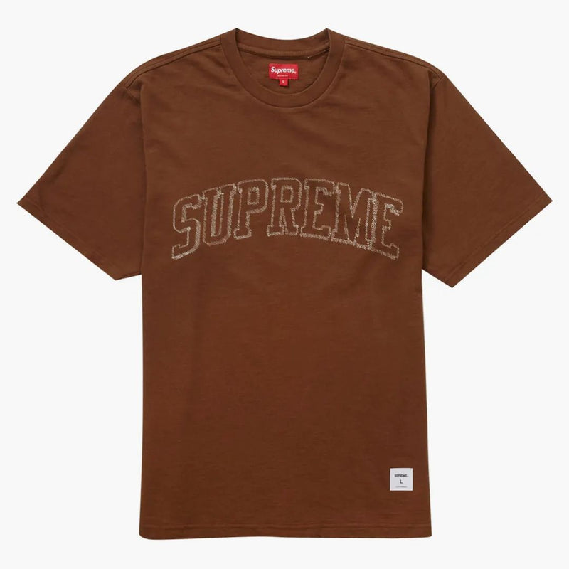 Schiță supremă brodată s/s top maro