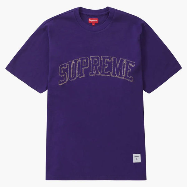 Schizzo supremo ricamato S/S Top Purple