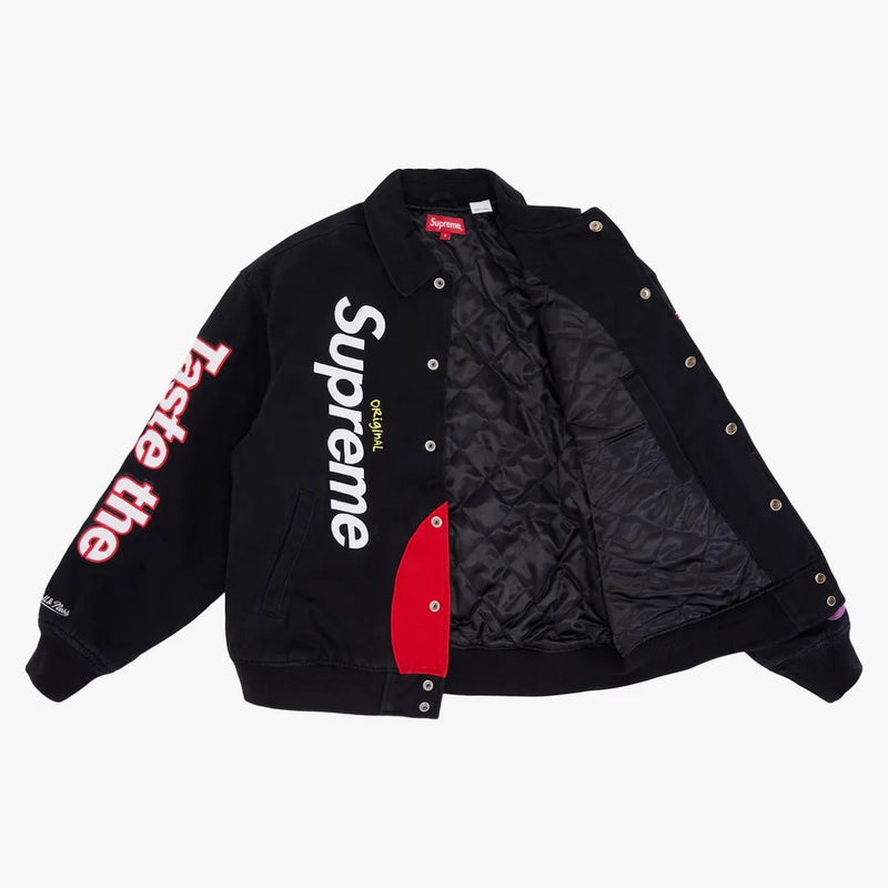 Supreme Skittles Mitchell & Ness Varsity Jacket Black