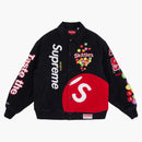 Supreme Skittles Mitchell & Ness Varsity Jacket Black
