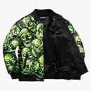 Supreme Skull Pile Leather Bomber Jacket Green