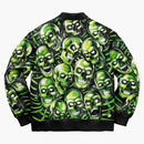 Supreme Skull Pile Leather Bomber Jacket Green