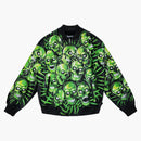 Supreme Skull Pile Leather Bomber Jacket Green