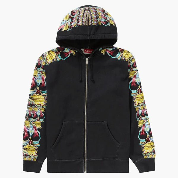 Supreme Skulls Zip Up Hooded Sweatshirt Black