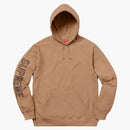 Supreme Sleeve Embroidery Hooded Sweatshirt Light Brown