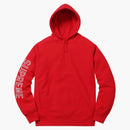 Vyšívací mikina s kapucí s nejvyšším rukávem červená