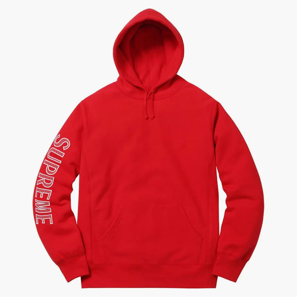 Supreme Sleeve Brodery Hooded Sweatshirt Red