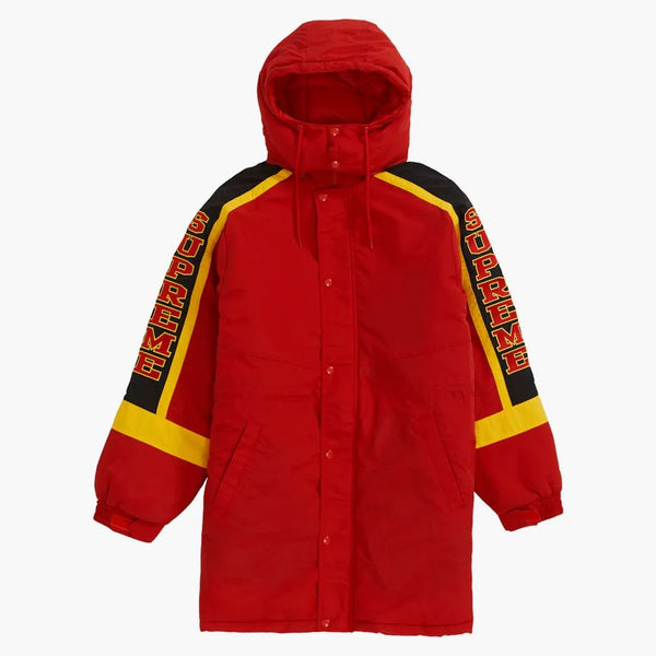 Logotipo de manga supremo parka rojo