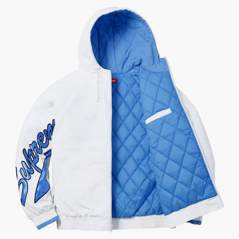 Supreme Sleeve Script Sideline Jacket White