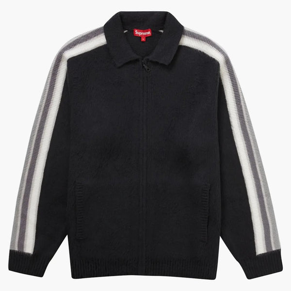Supreme Sleeve Stripe Zip Up tröja svart