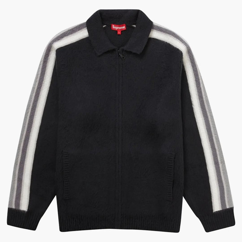 Supreme Sleeve Stripe Zip Up tröja svart