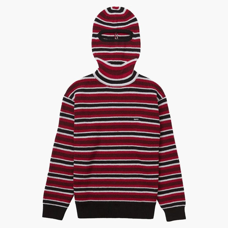 Supreme Small Box Balaclava/Turtleneck tröja svart rand