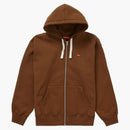 Supreme Small Box Drawcord Zip Up Hooded Sweatshirt Brown