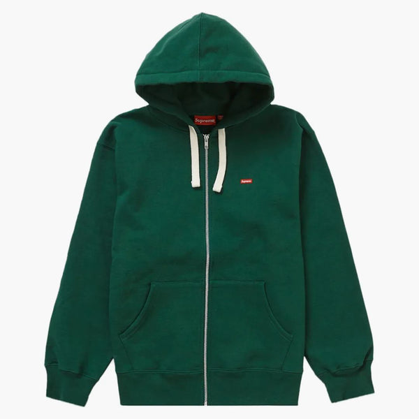 Nejvyšší malá krabička Drawcord Zip Up Mikina s kapucí tmavě zelená