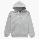 Supreme Small Box Drawcord Zip Up Hooded Sweatshirt Heather Gray