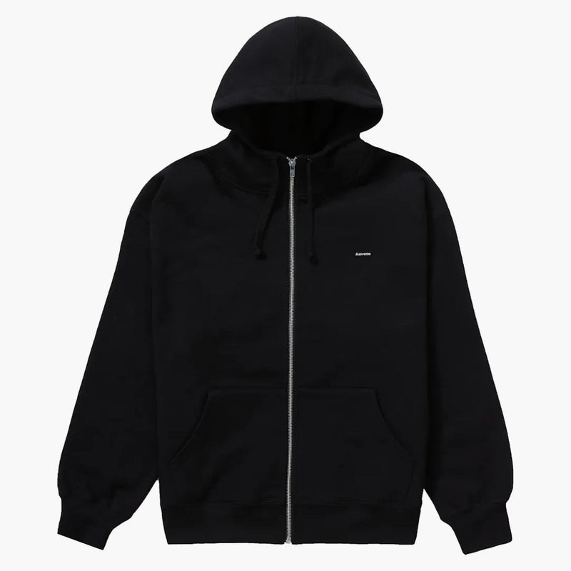 Nejvyšší malá krabička na obličej na zip Up Hooded Mikina černá