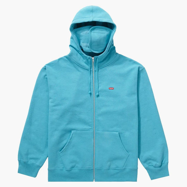 Supreme Small Box Facemask Zip Up Hooded Sweatshirt (fw21) Cyan
