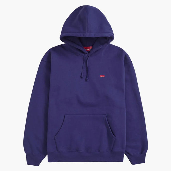 Supreme Small Box Hooded Sweatshirt (SS24) tvättade marinen