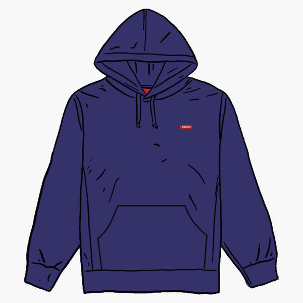 Supreme Small Box Hooded Sweatshirt Washed Navy