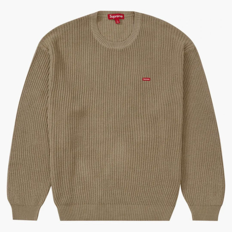 Supreme Small Box Ribbed tröja Tan