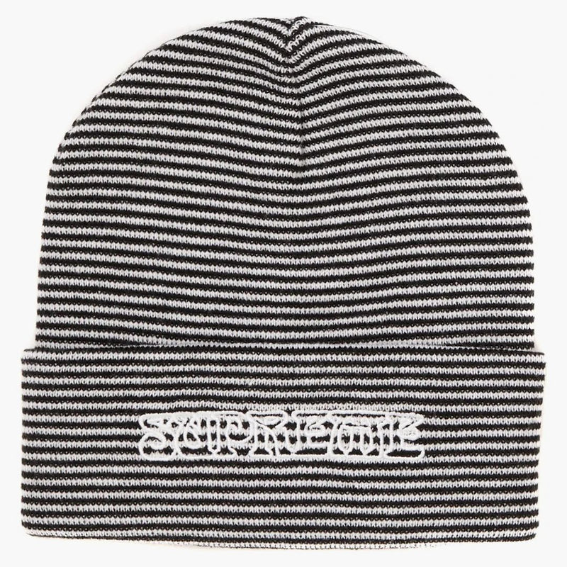 Supreme Small Stripe Beanie White
