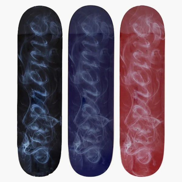 Supreme Smoke Skateboard Deck Black/navy/red Set