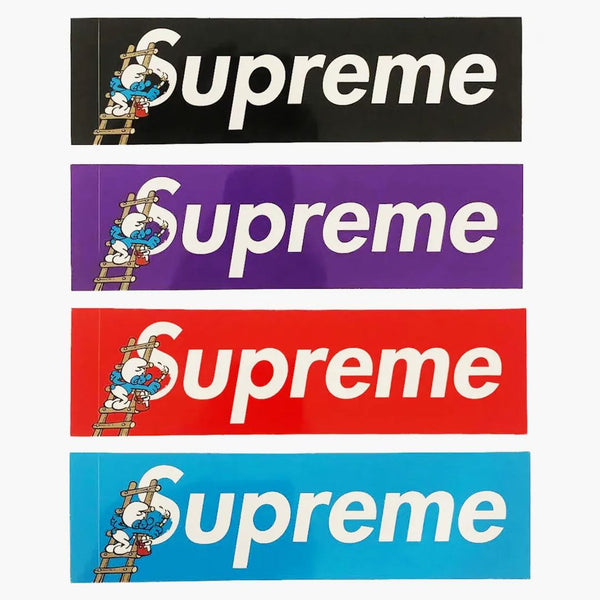 Supreme Smurfs Box Logo Sada nálepky