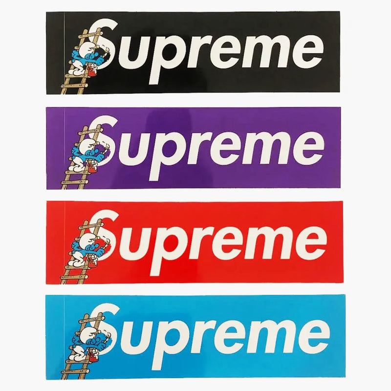 Supreme Smurfs Box Logo Sada nálepky