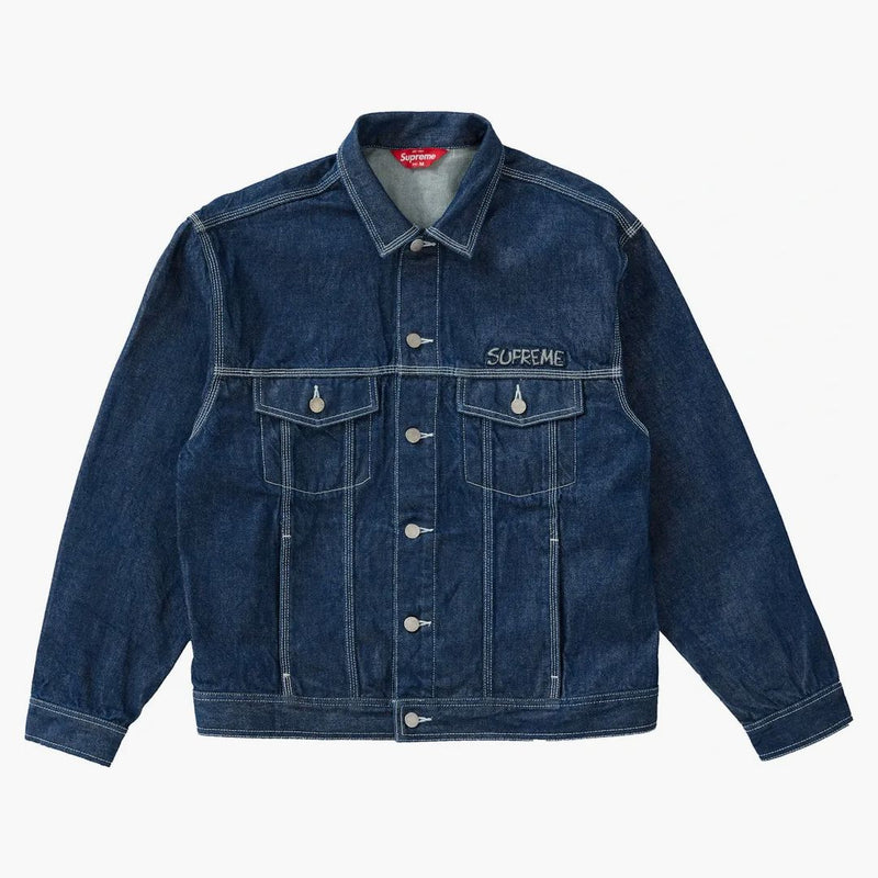 Supreme Smurfs Denim Trucker Jacket Blue