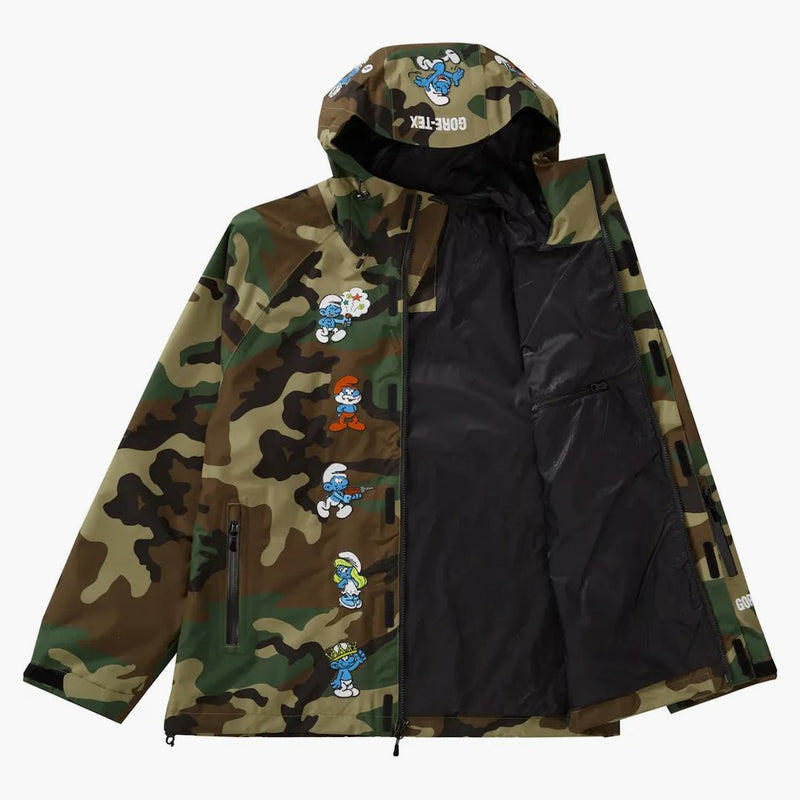 Supreme Smurfs Gore-tex Shell Jacket Woodland Camo
