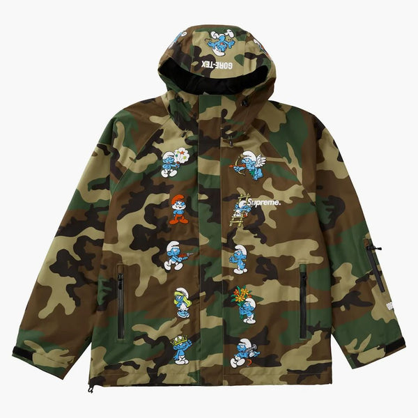 Supreme Smurfs Gore-Tex Chaqueta de concha CAMO de bosque