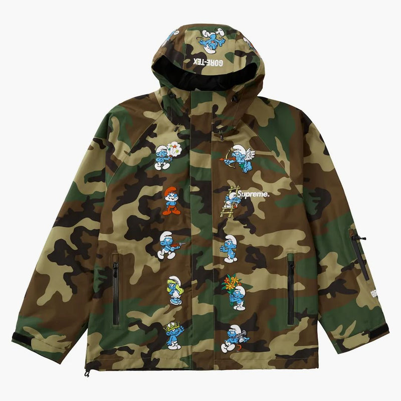 Supreme Smurfs Gore-tex Shell Jacket Woodland Camo
