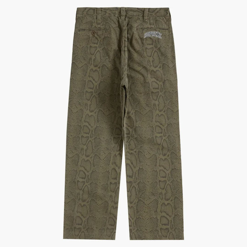 Pant di pantaloni chino con stampa suprema di serpente