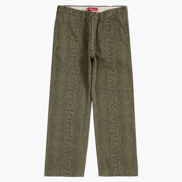 Supreme Snake Print Chino Pant Olive