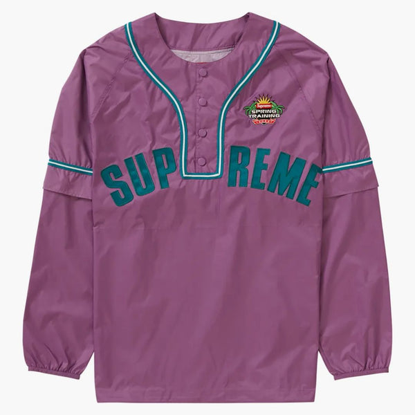 Nejvyšší snímkový rukáv l/s baseballový top fialový