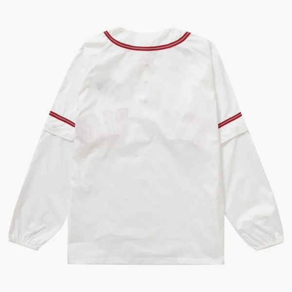 Nejvyšší snímkový rukáv l/s baseballový top bílý