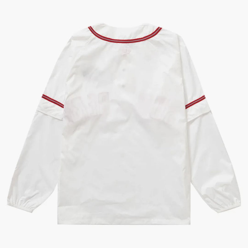 Nejvyšší snímkový rukáv l/s baseballový top bílý