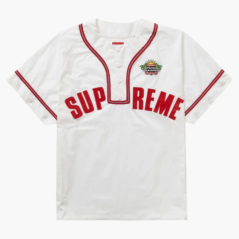 Nejvyšší snímkový rukáv l/s baseballový top bílý