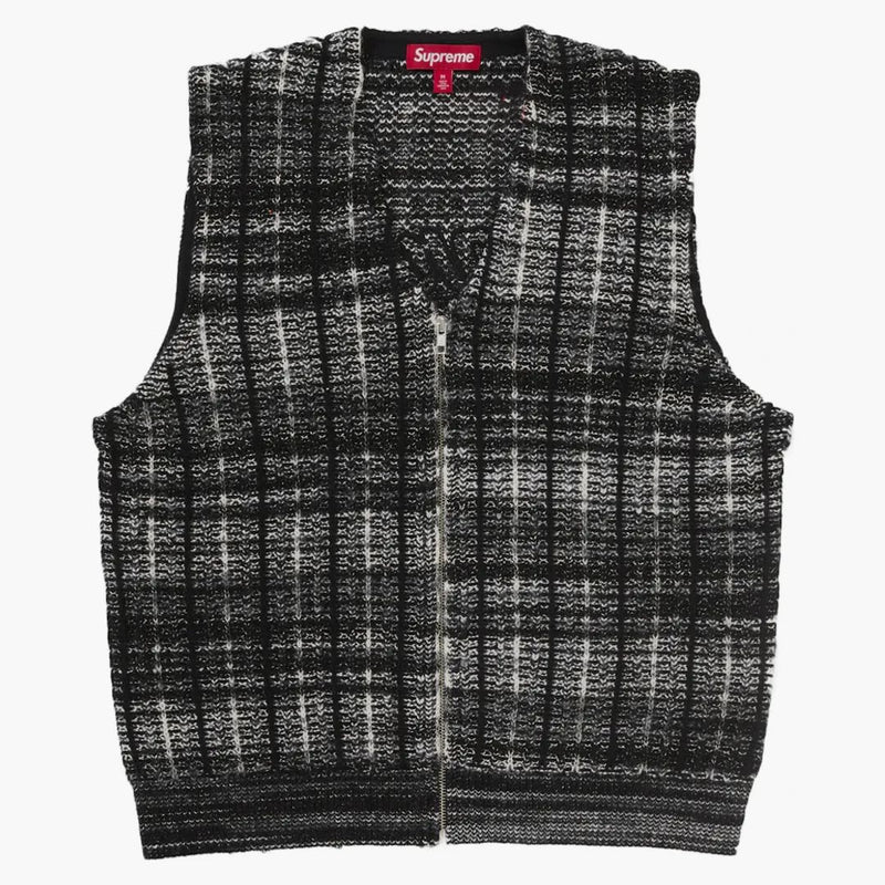Supreme Speckled Zip Up Sweater Vest Black